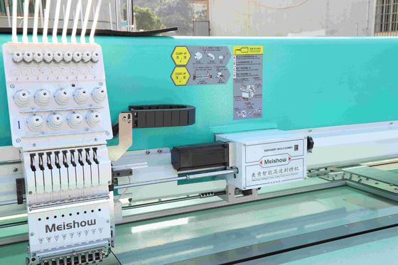 Machine de broderie à plat informatisée Commerciale 9 aiguilles Machine de broderie à 10 têtes 1200 tours par minute