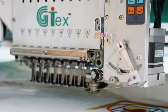 Machine à broderie à cordes faciles à 9 aiguilles 15 têtes Machine à broderie à découpe laser