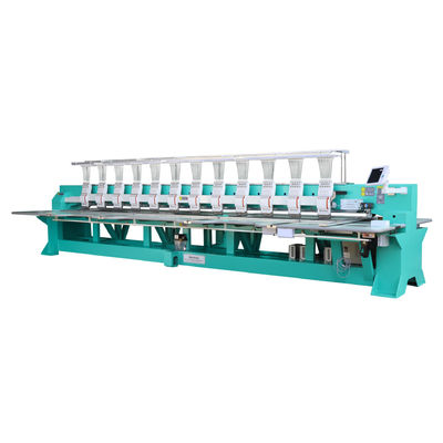 Machine de broderie à plat à 1200 tours par seconde 12 têtes pour les tissus et les vêtements